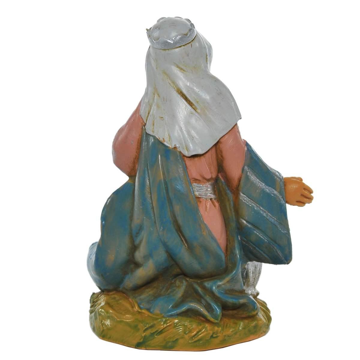 Statua presepe 9.5 cm re magio gaspare inginochio