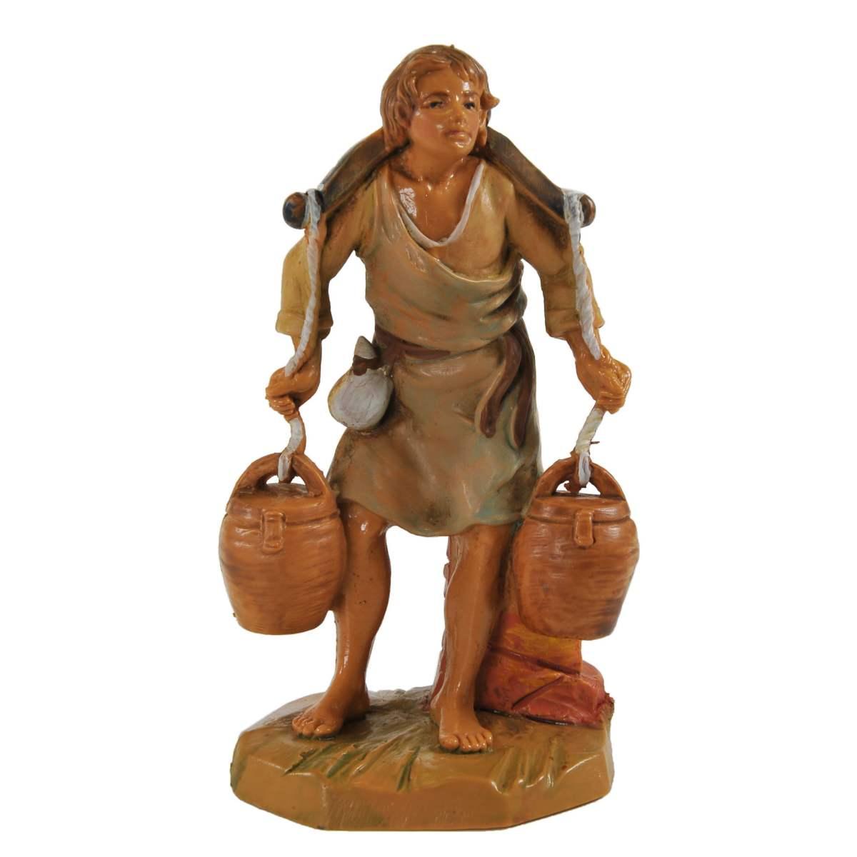 Statua presepe 9.5 cm pastore secchi tracolla modello a
