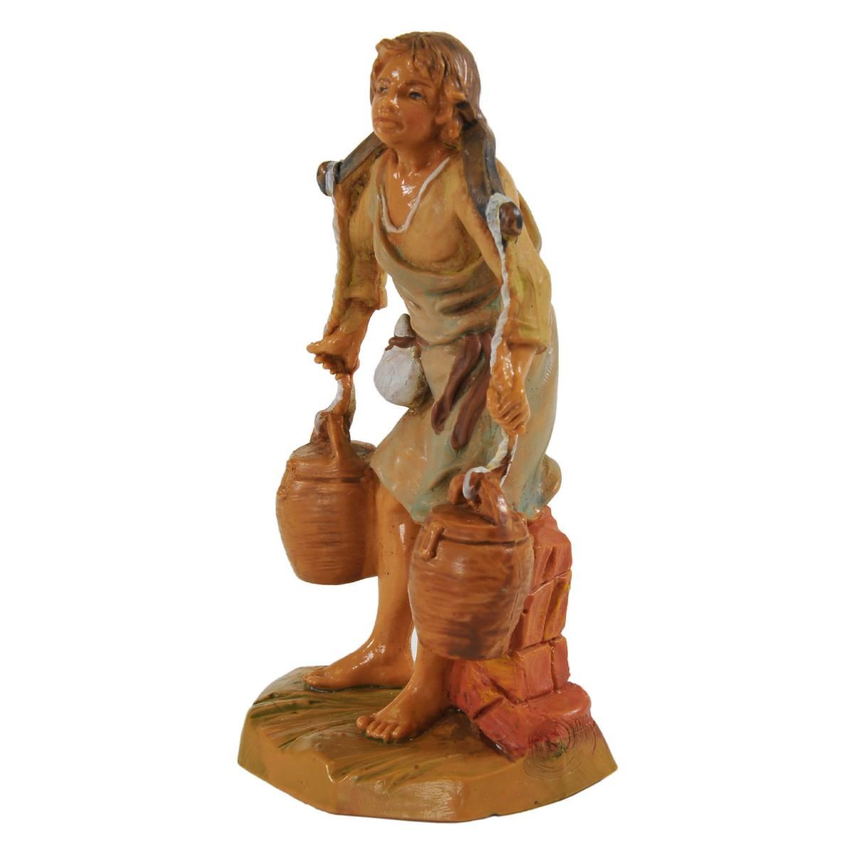 Statua presepe 9.5 cm pastore secchi tracolla modello a