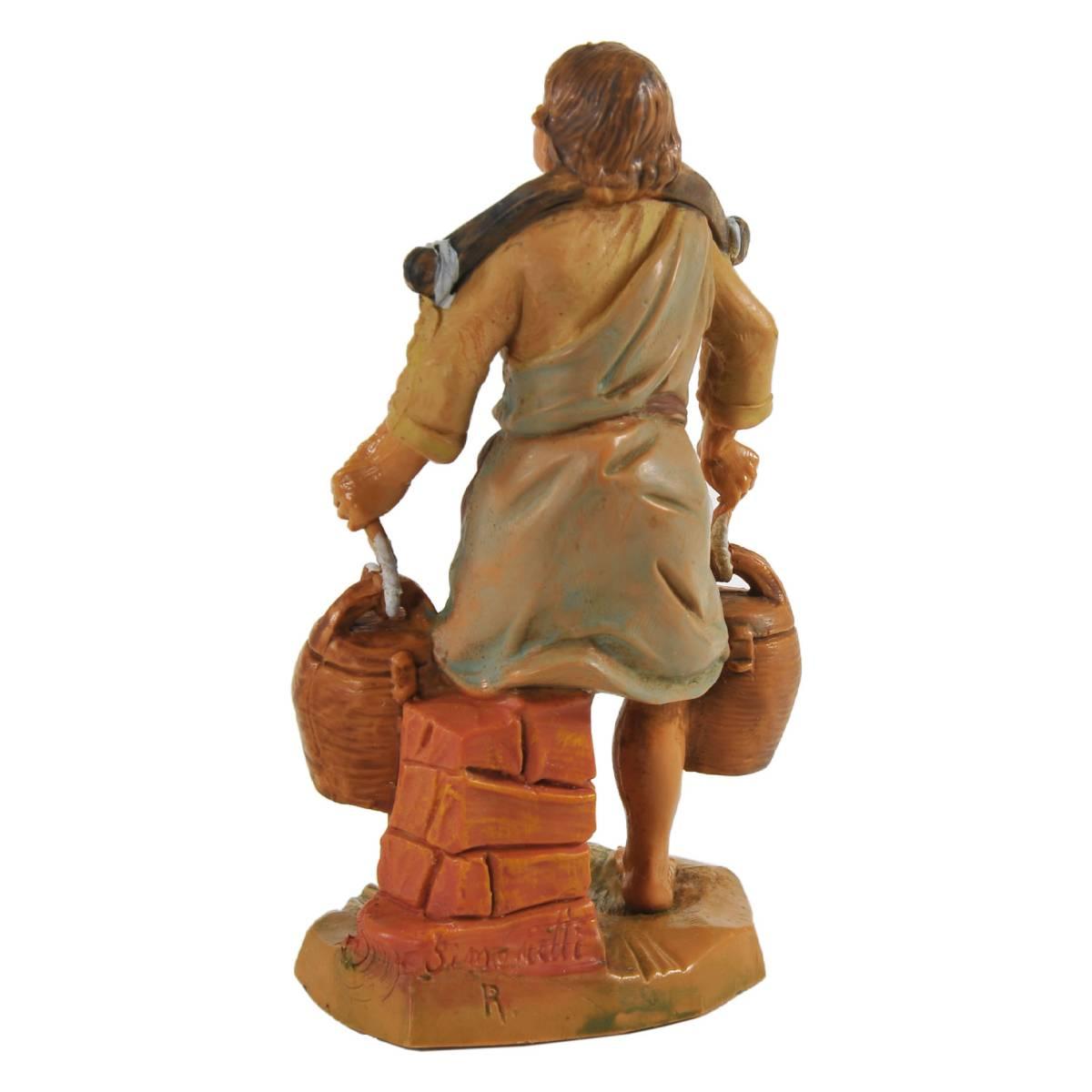 Statua presepe 9.5 cm pastore secchi tracolla modello a