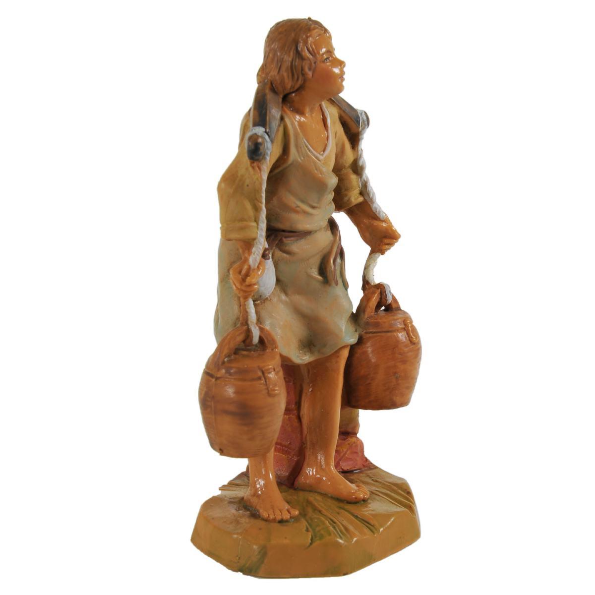 Statua presepe 9.5 cm pastore secchi tracolla modello a