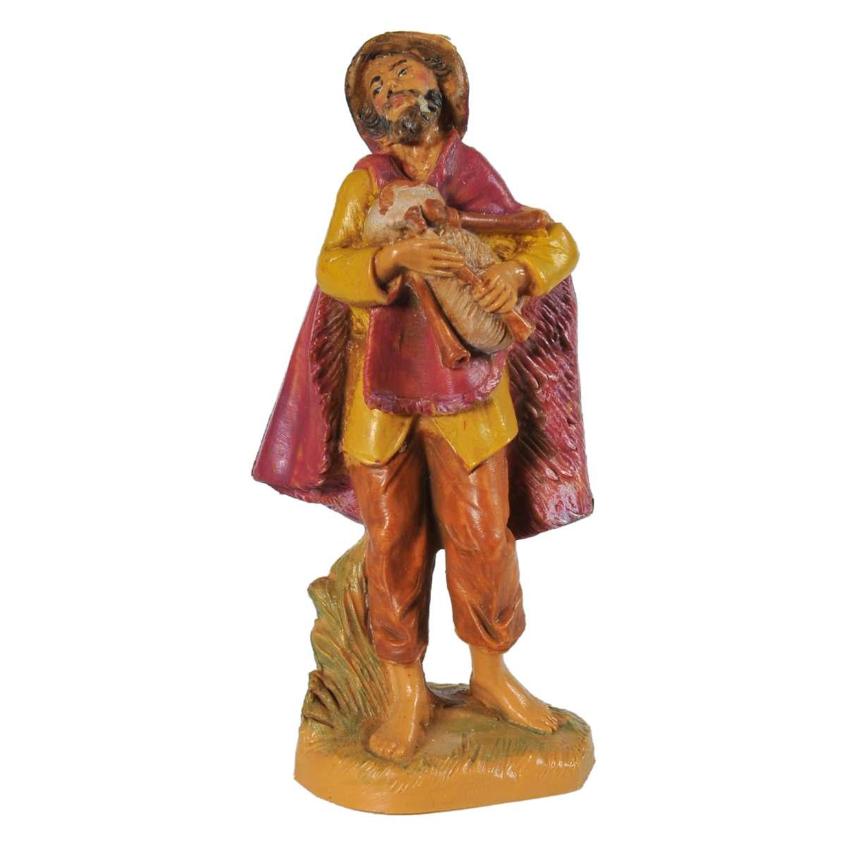 Statua presepe 9.5 cm pastore zampognaro