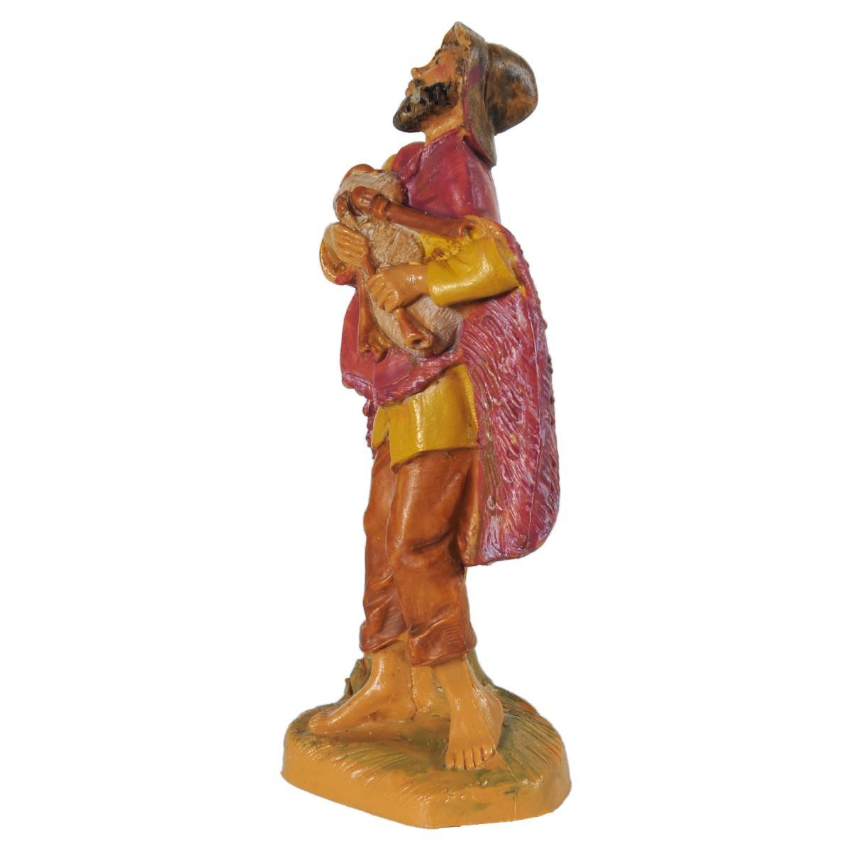 Statua presepe 9.5 cm pastore zampognaro