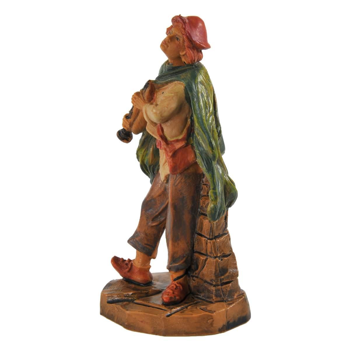 Statua presepe 9.5 cm pastore flauto