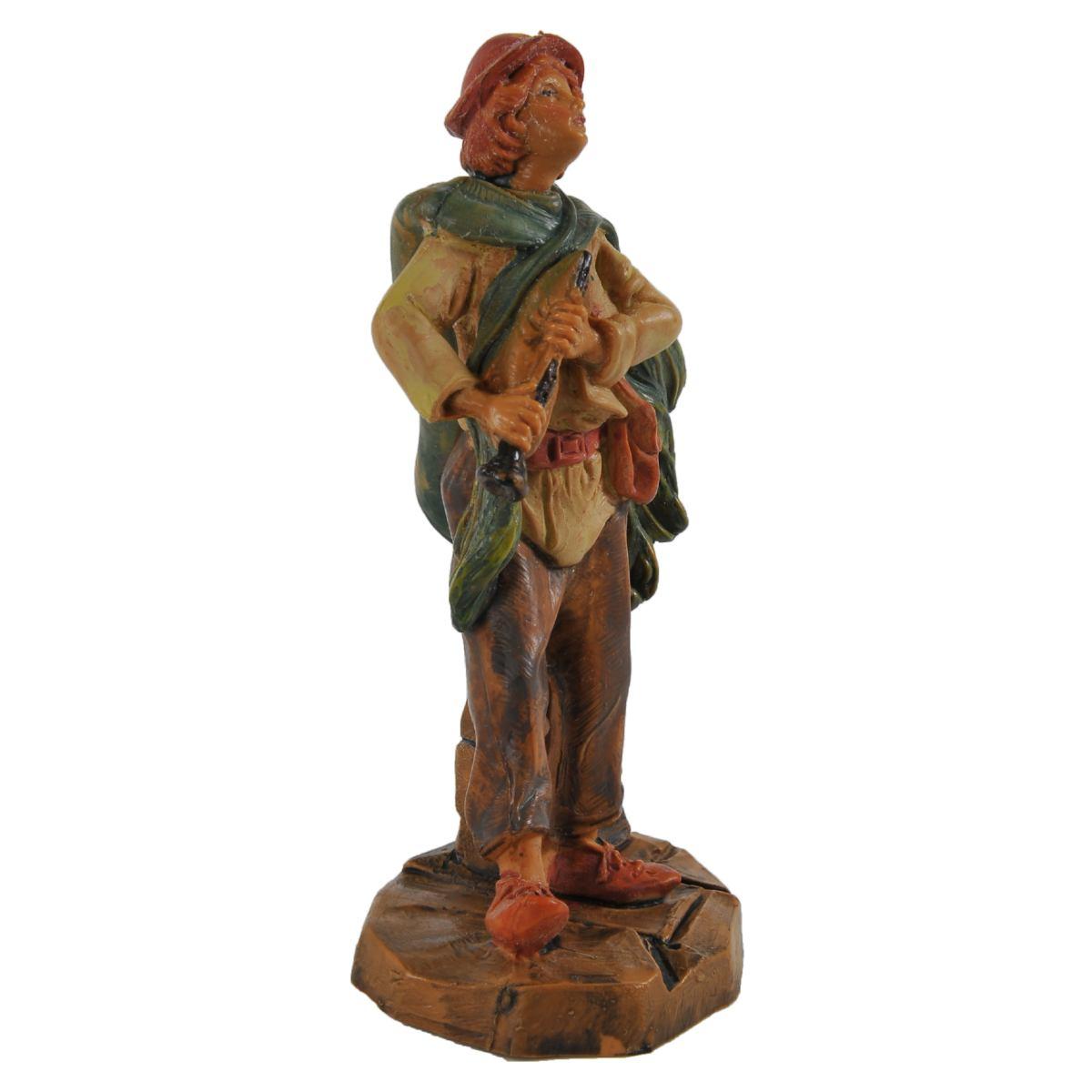 Statua presepe 9.5 cm pastore flauto