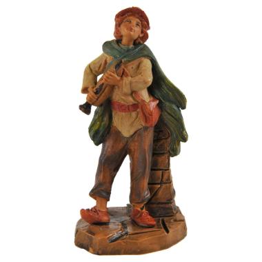 Statua presepe 9.5 cm pastore flauto