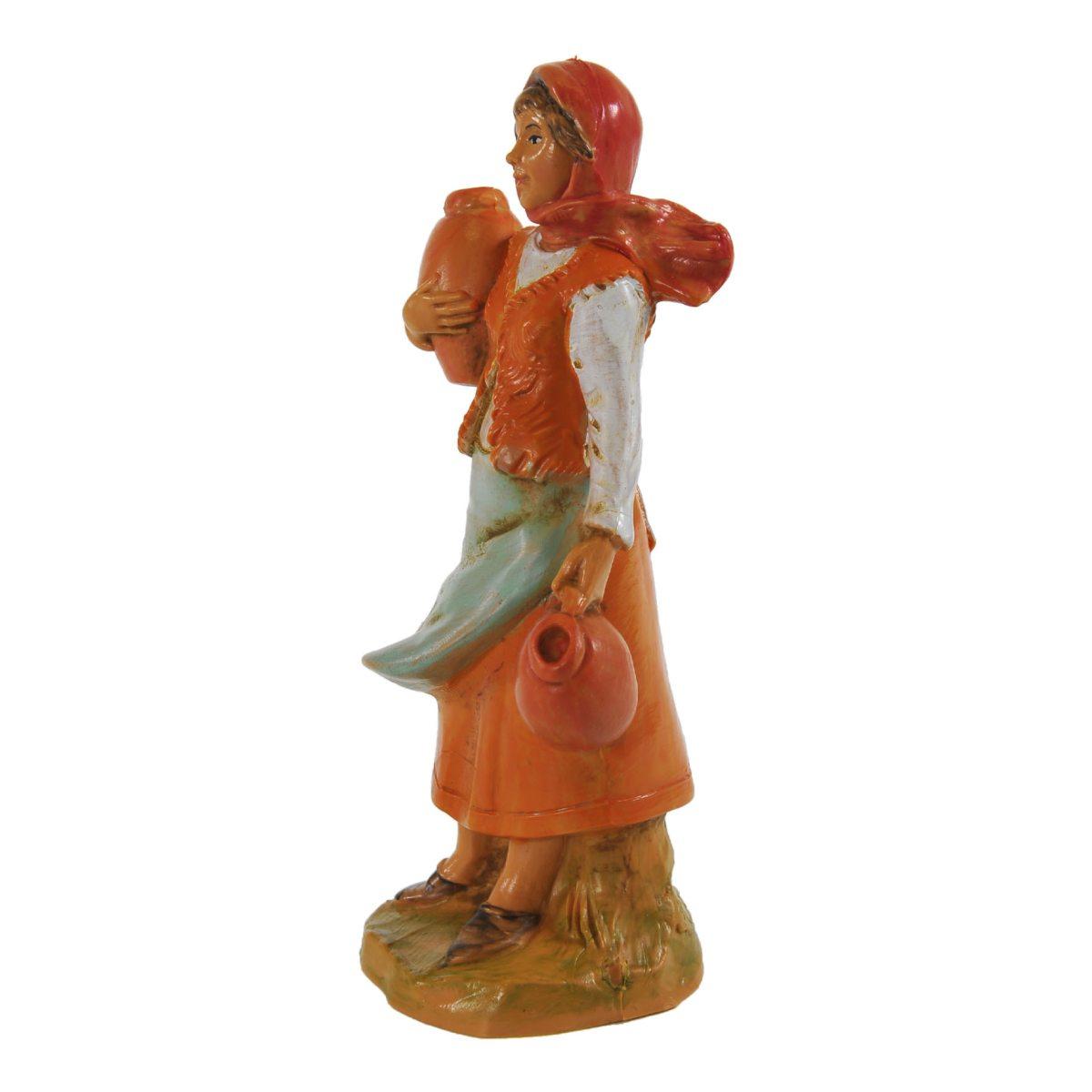 Statua presepe 9.5 cm pastorella 2 brocche