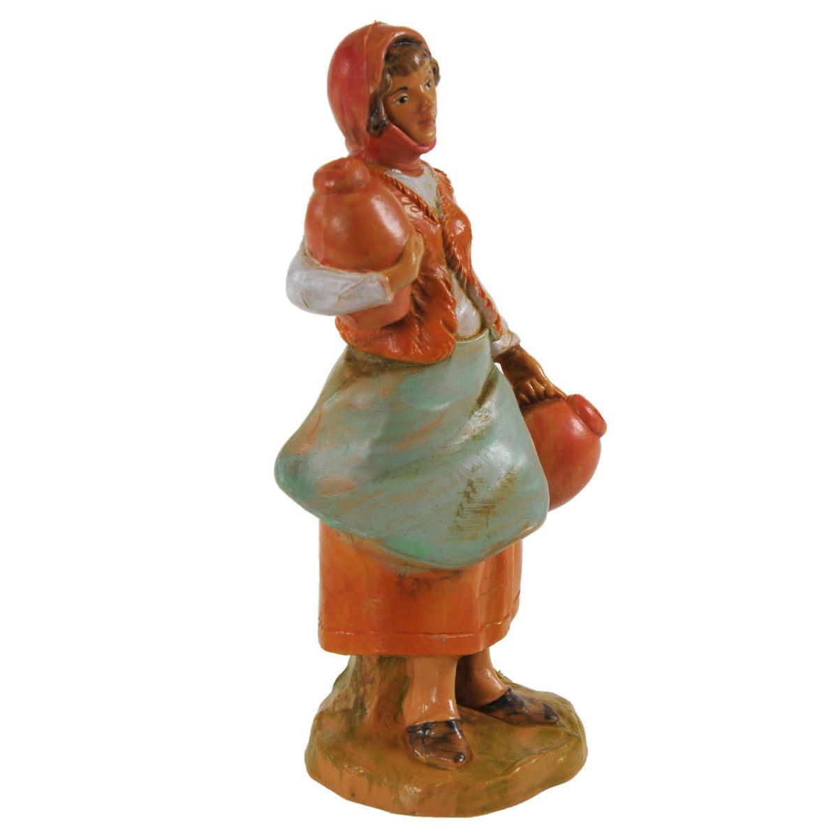 Statua presepe 9.5 cm pastorella 2 brocche