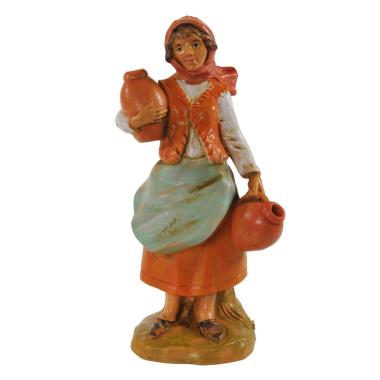 Statua presepe 9.5 cm pastorella 2 brocche