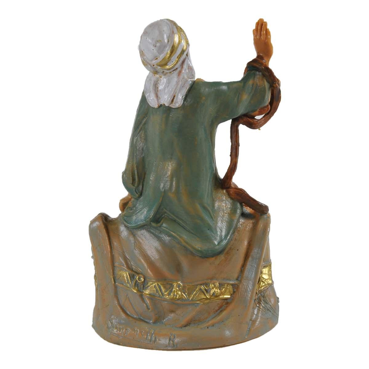 Statua presepe 9.5 cm cammelliere su sella