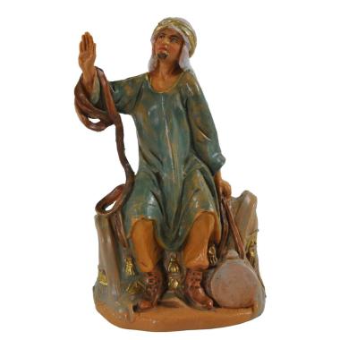 Statua presepe 9.5 cm cammelliere su sella