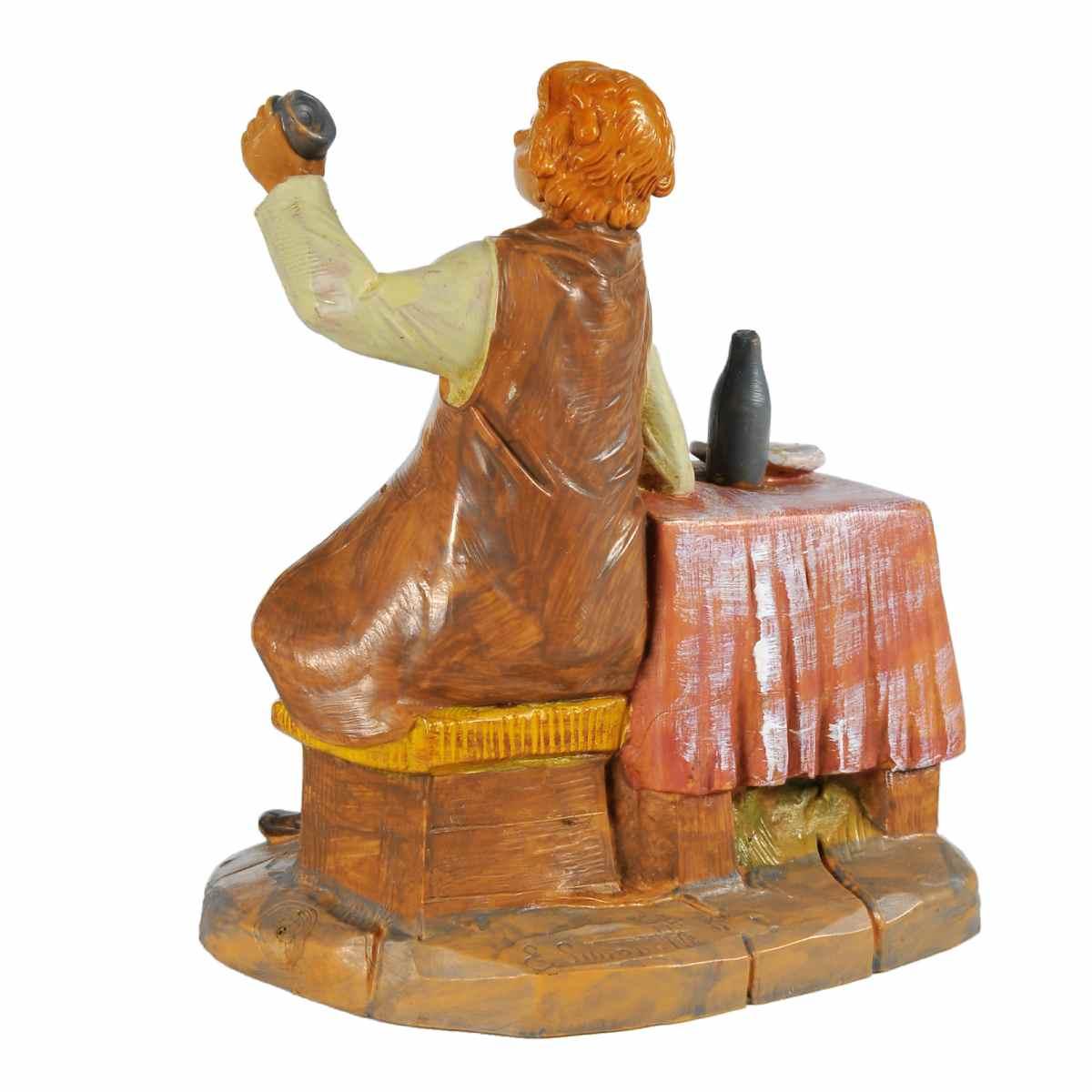 Statua presepe 12 cm avventore seduto al tavolo