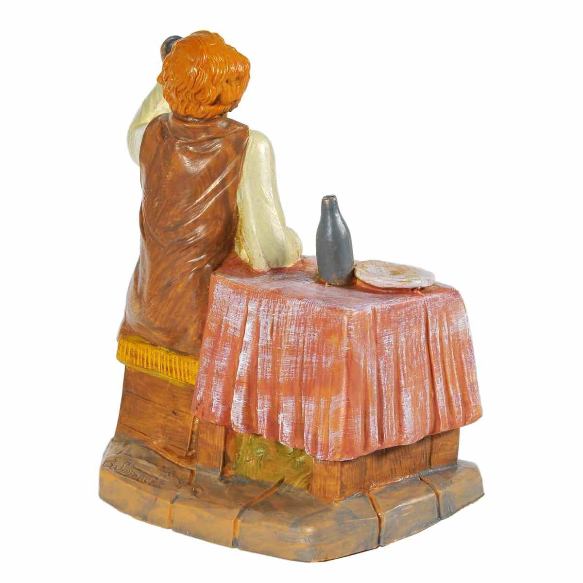 Statua presepe 12 cm avventore seduto al tavolo