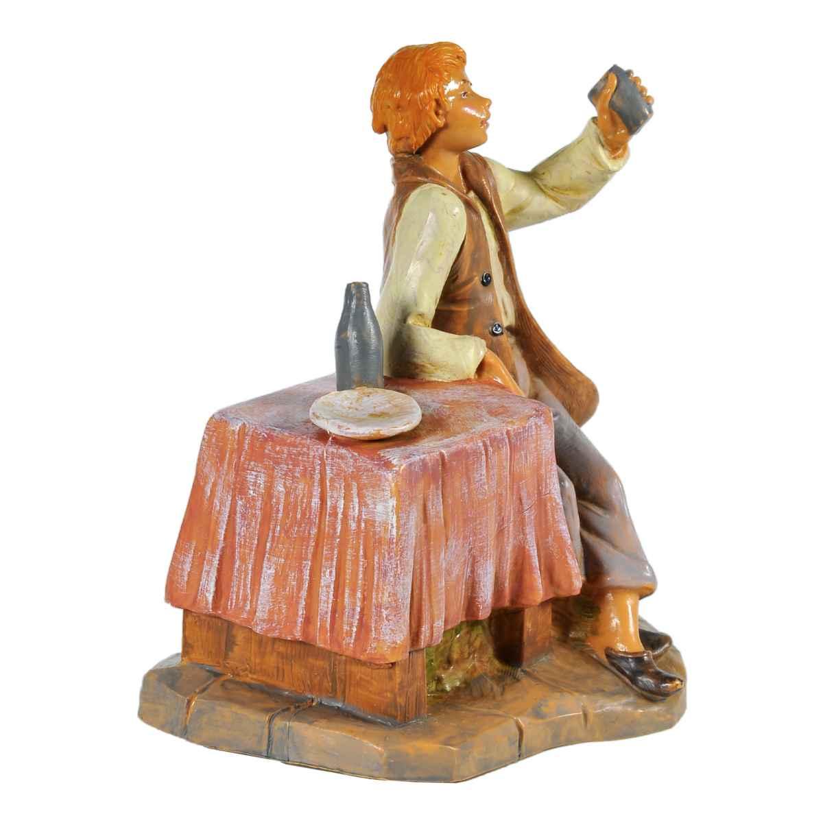 Statua presepe 12 cm avventore seduto al tavolo