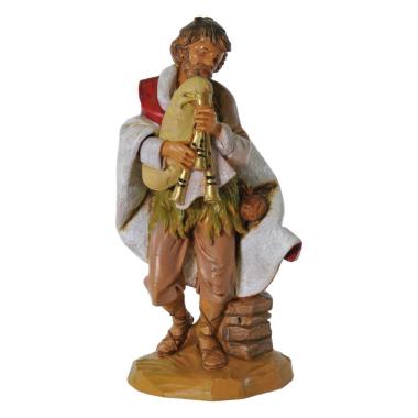 Statua presepe 19 cm pastore zampogna