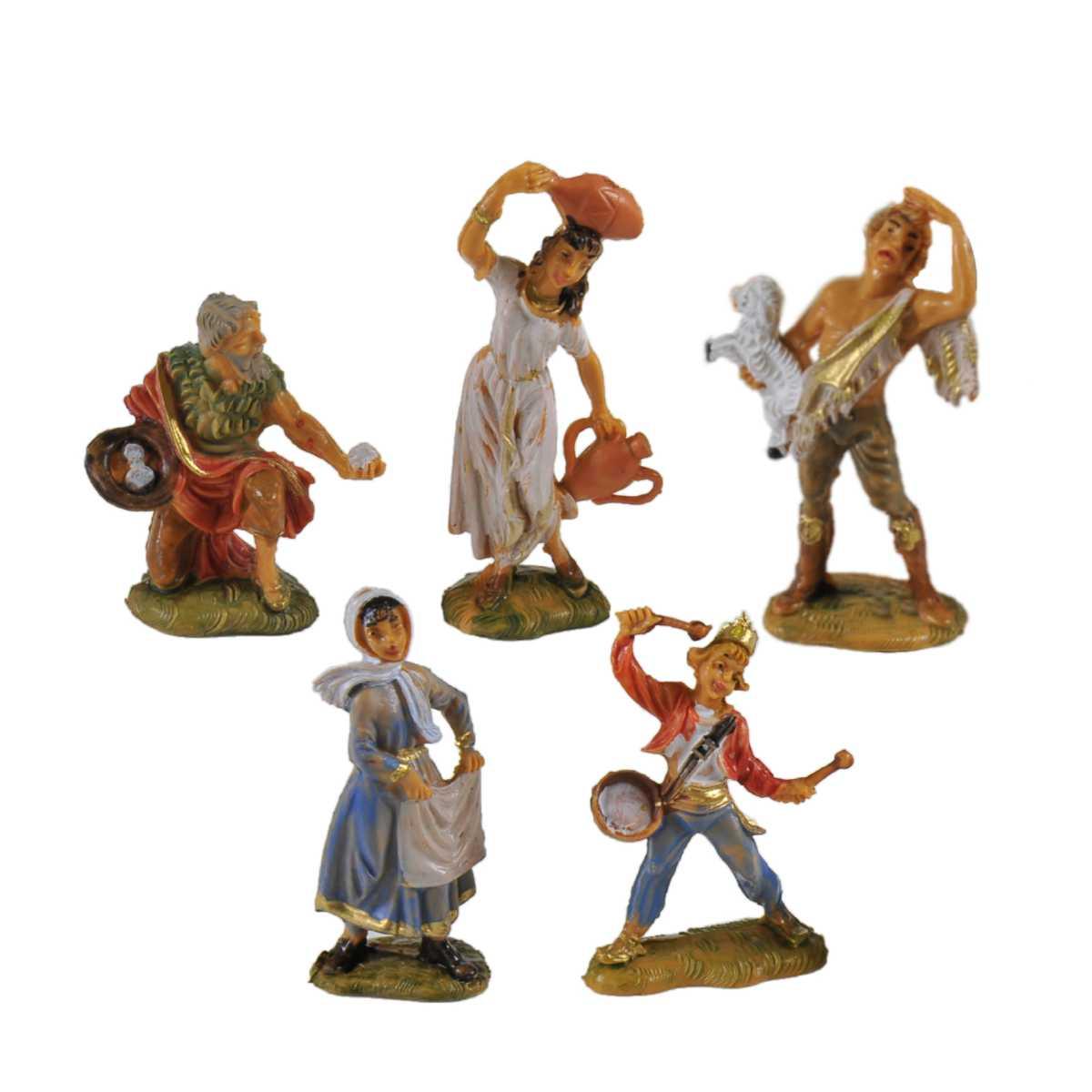 Statua presepe 4 cm pastori assortiti