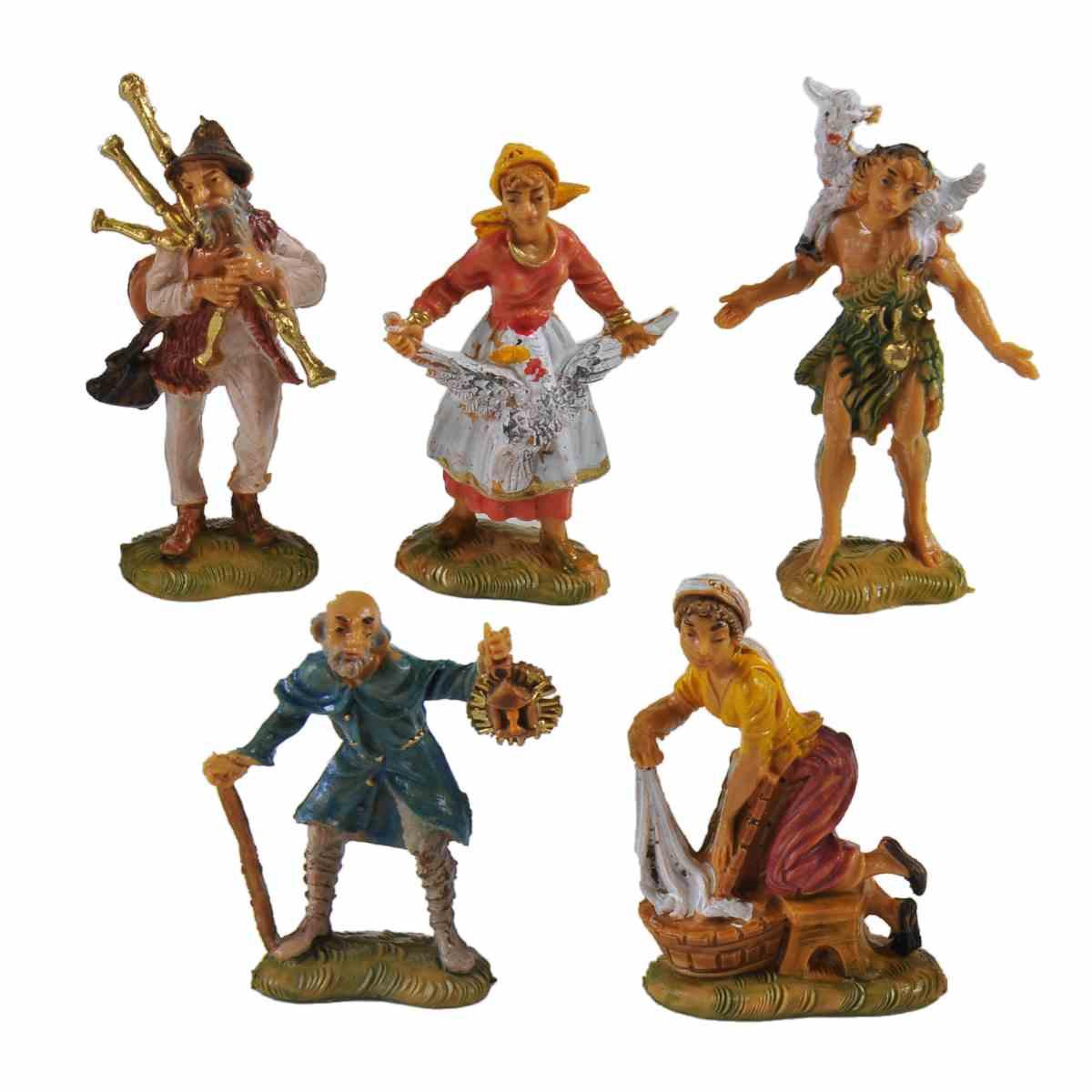Statua presepe 4 cm pastori assortiti