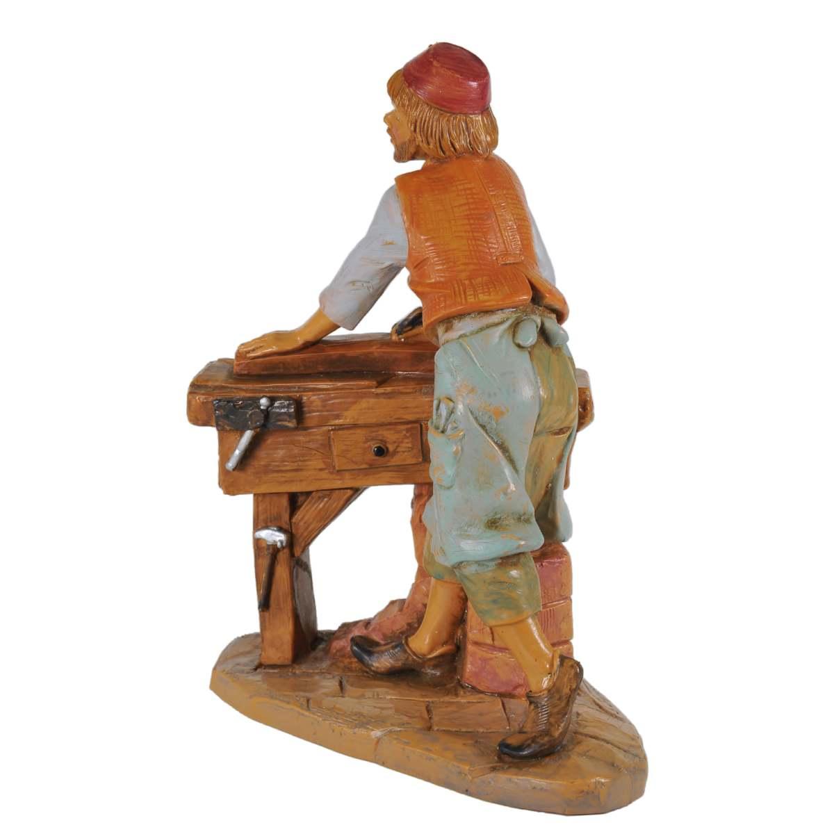 Statua presepe 19 cm falegname banco lavoro