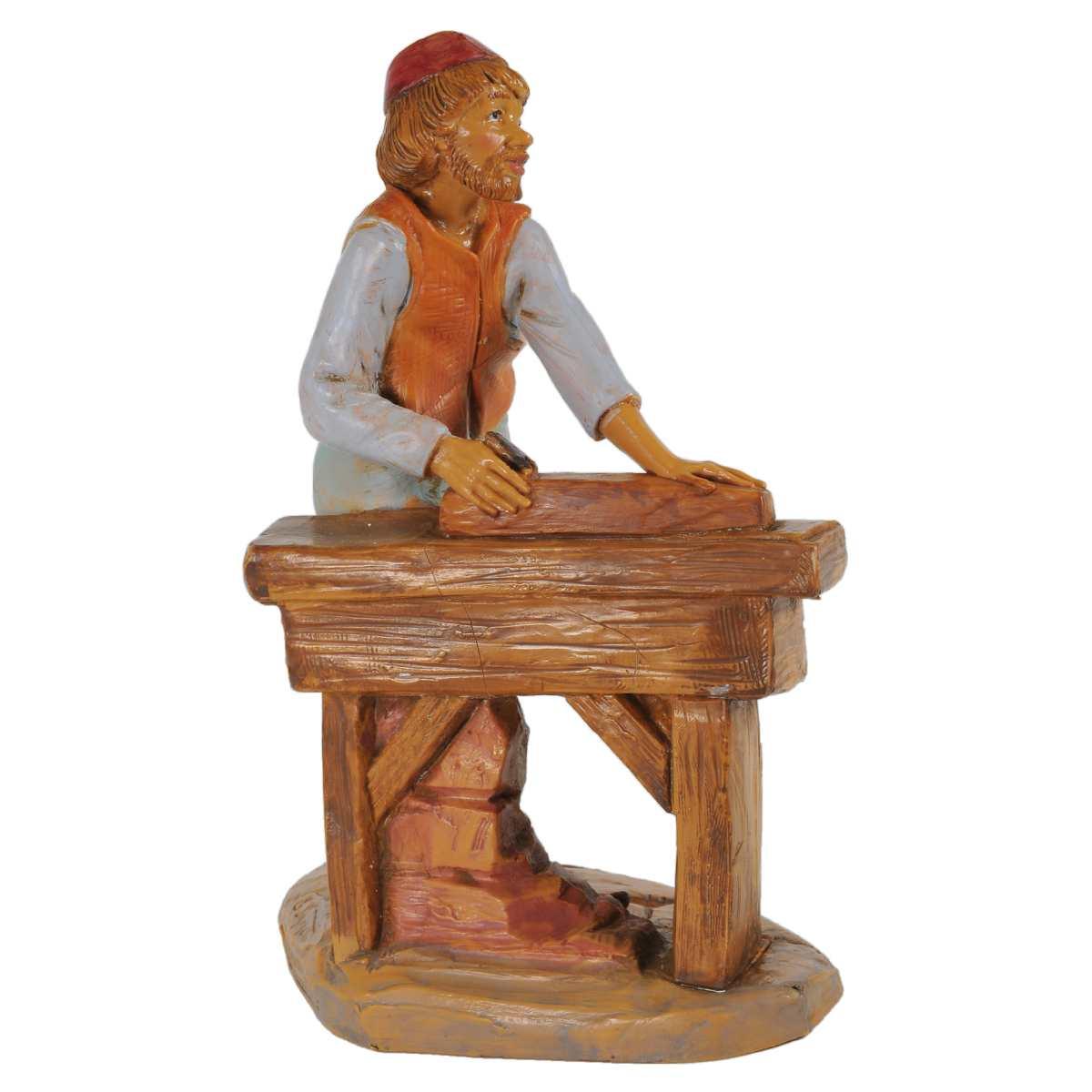 Statua presepe 19 cm falegname banco lavoro