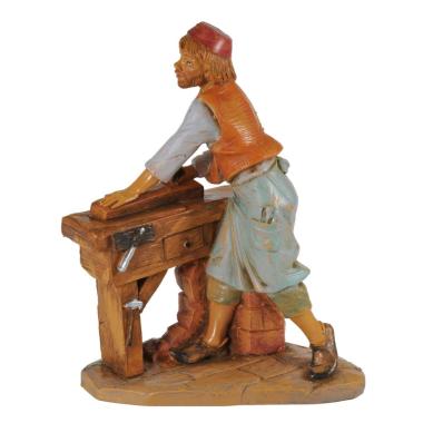 Statua presepe 19 cm falegname banco lavoro