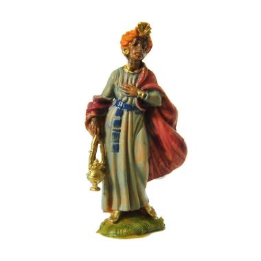 Statua presepe 4 cm re magio baldassarre