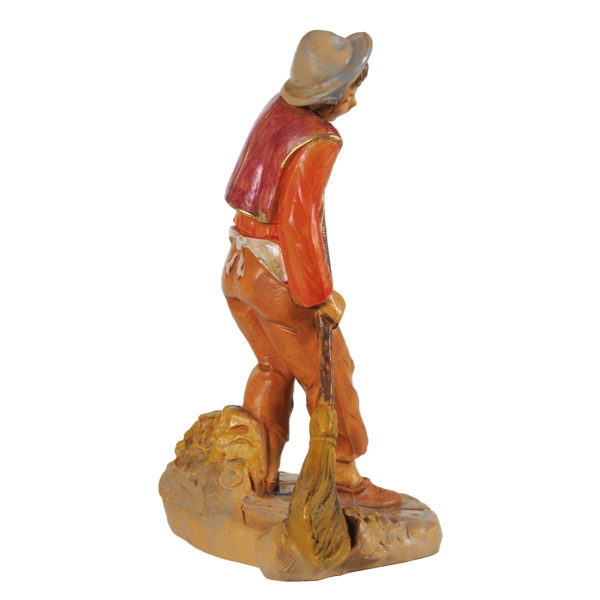 Statua presepe 12 cm ragazzo che spazza