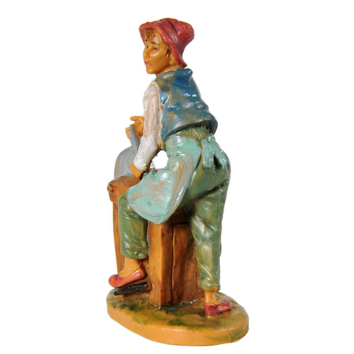 Statua presepe 6.5 cm arrotino banco lavoro