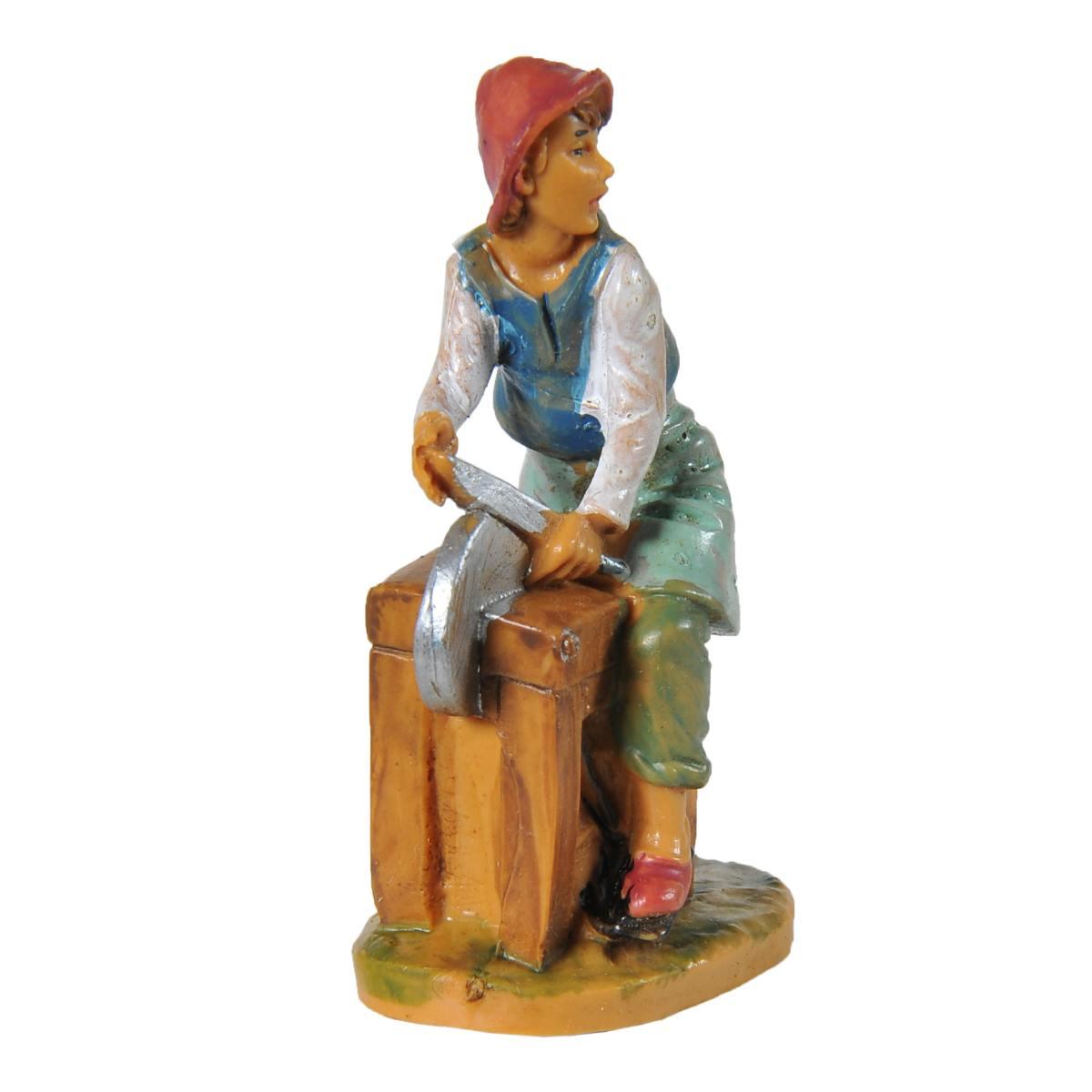 Statua presepe 6.5 cm arrotino banco lavoro