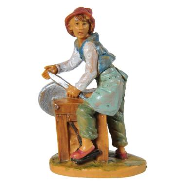 Statua presepe 6.5 cm arrotino banco lavoro