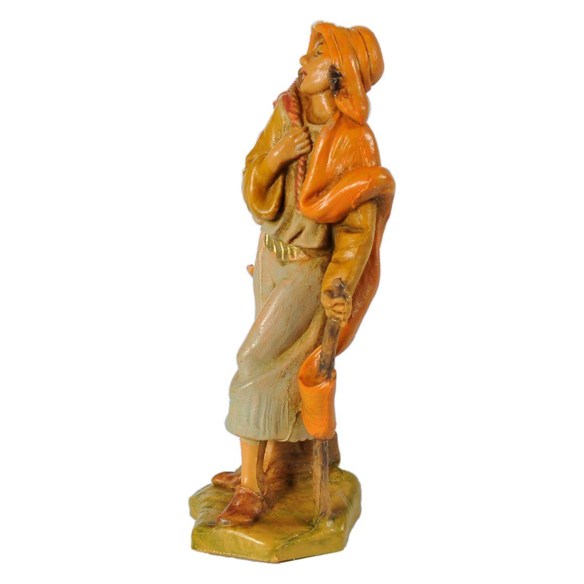 Statua presepe 6.5 cm pastore anfora bastone