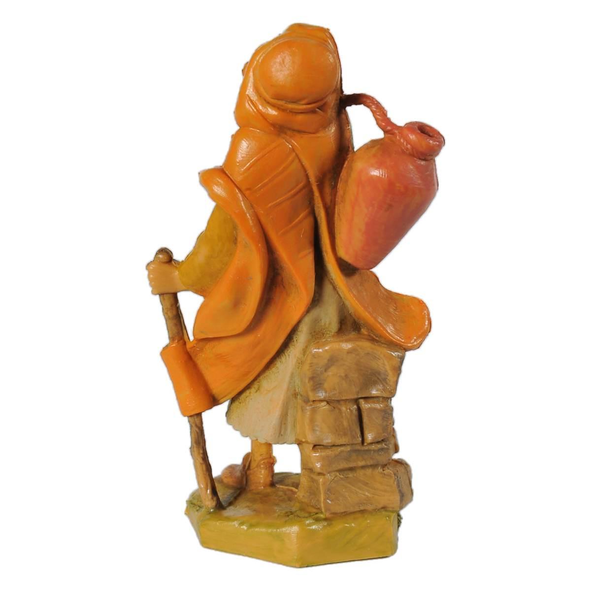 Statua presepe 6.5 cm pastore anfora bastone