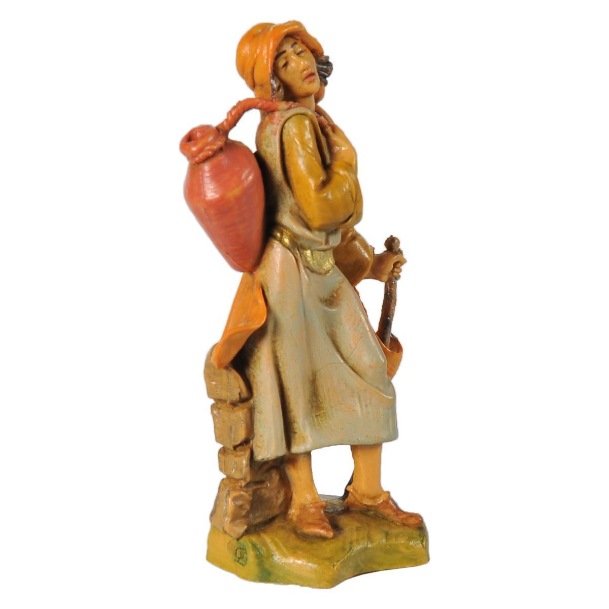 Statua presepe 6.5 cm pastore anfora bastone