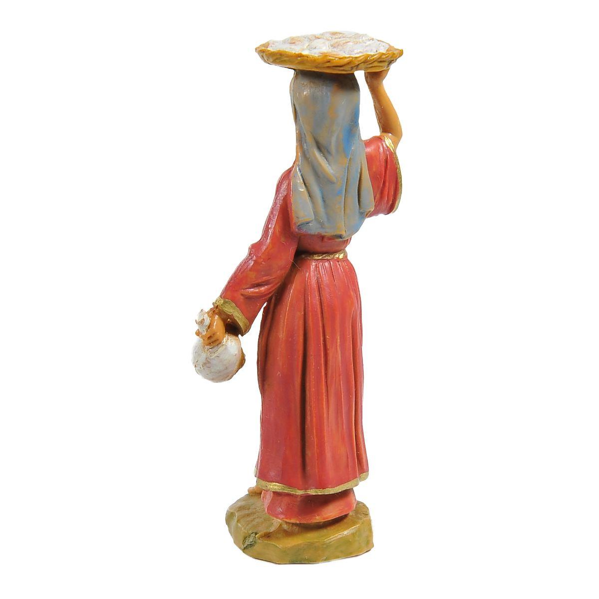 Statua presepe 6.5 cm pastorella vassoio