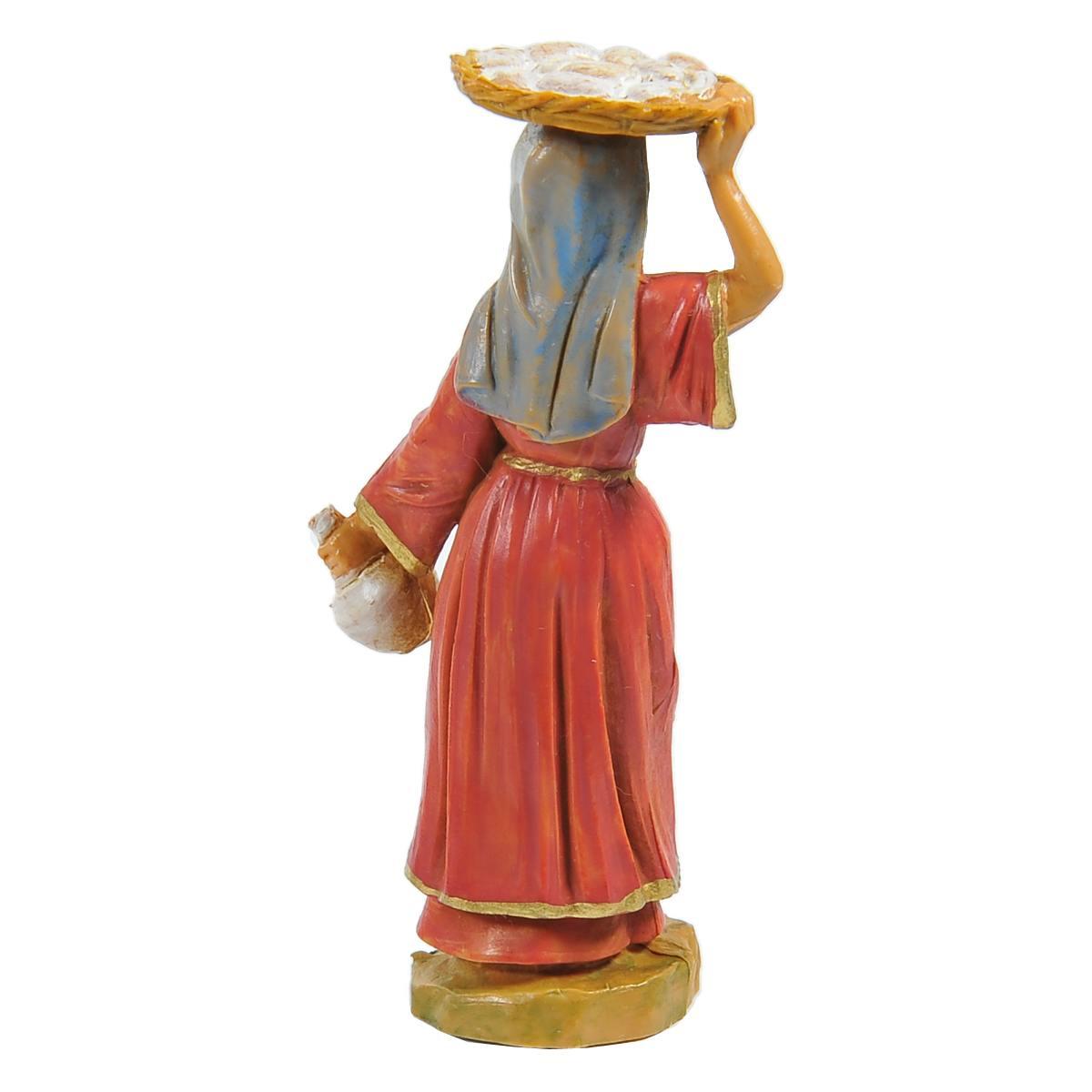 Statua presepe 6.5 cm pastorella vassoio