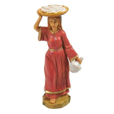 Statua presepe 6.5 cm pastorella vassoio