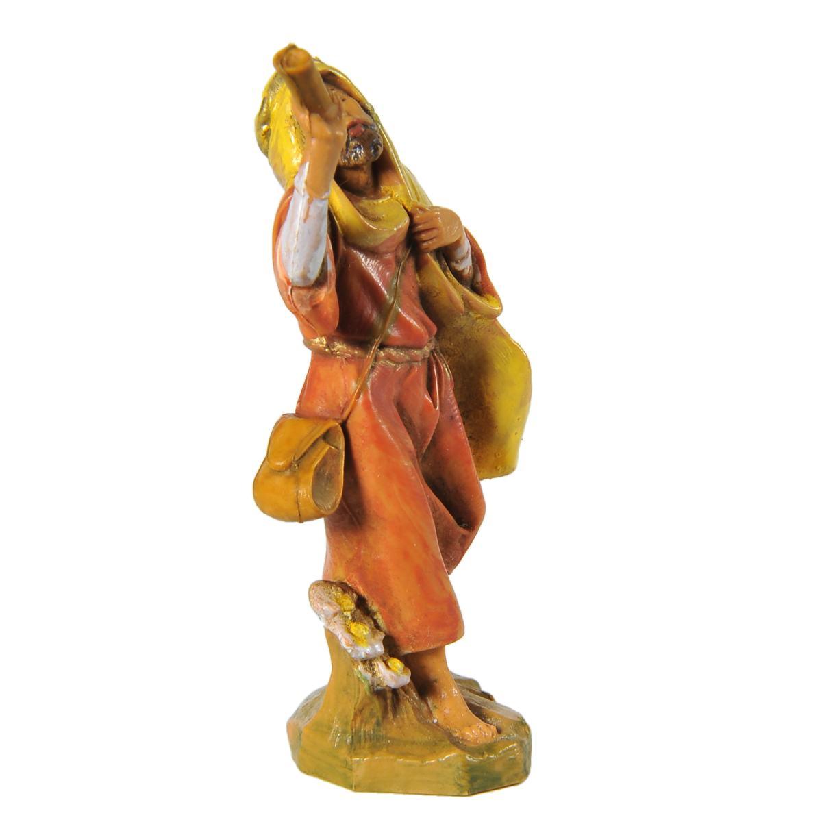 Statua presepe 6.5 cm pastore corno