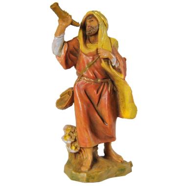 Statua presepe 6.5 cm pastore corno