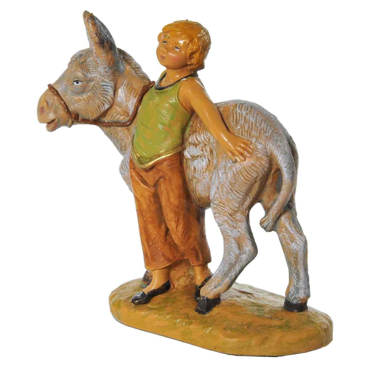 Statua presepe 12 cm nisan bambino asino
