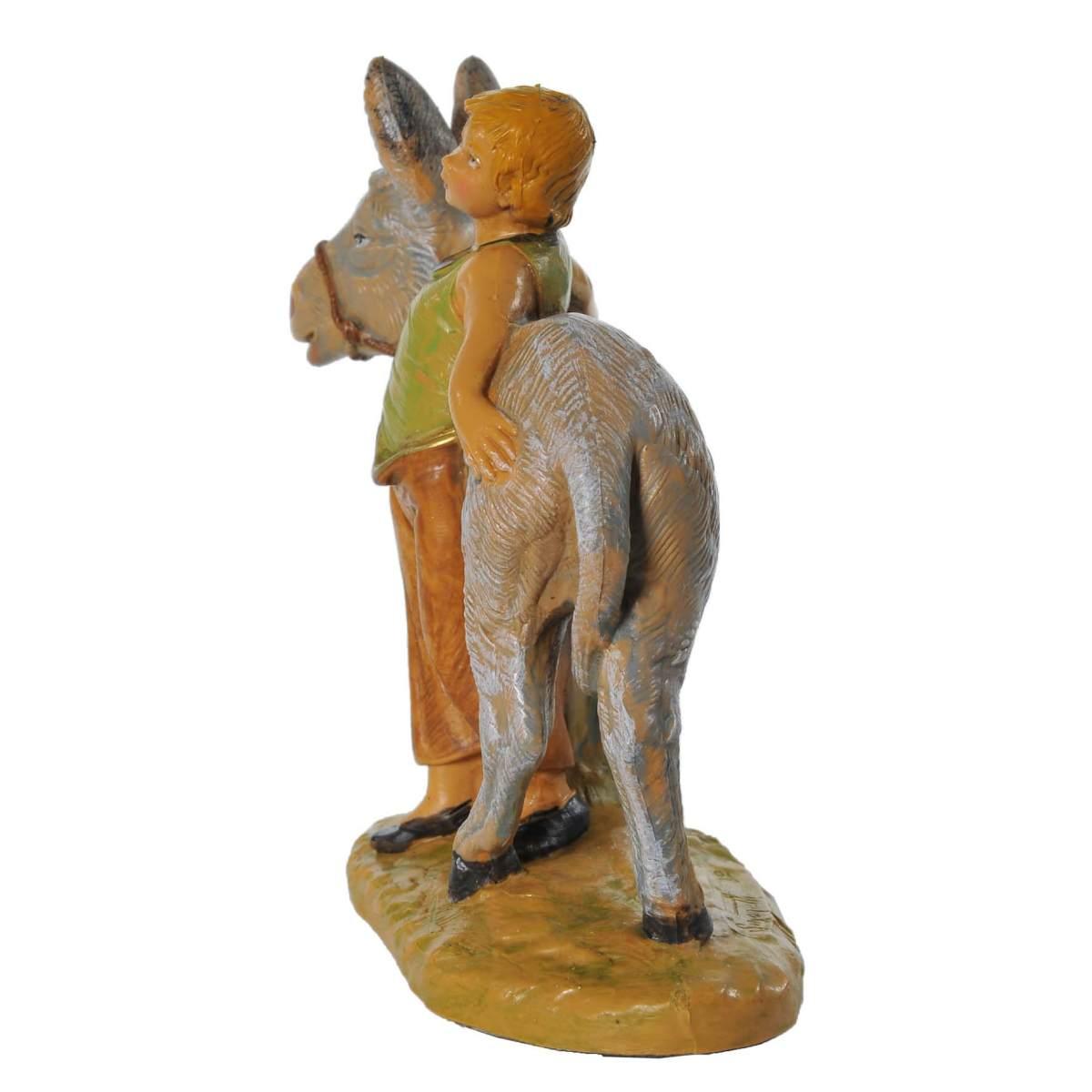 Statua presepe 12 cm nisan bambino asino
