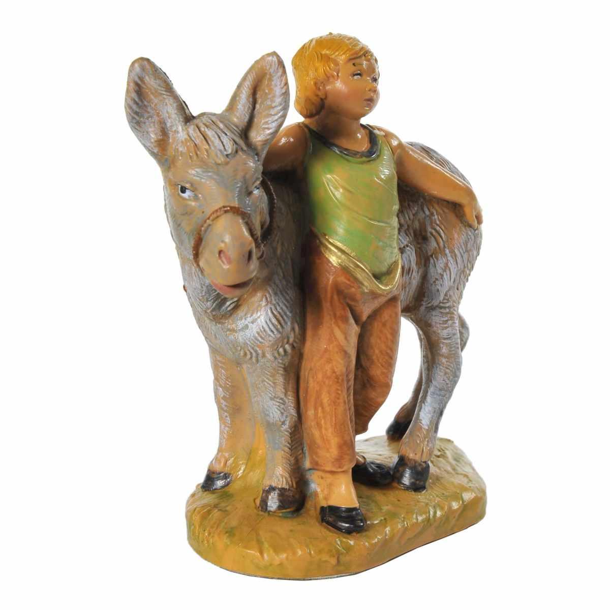 Statua presepe 12 cm nisan bambino asino