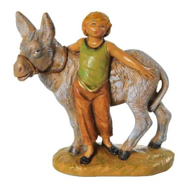 Statua presepe 12 cm nisan bambino asino
