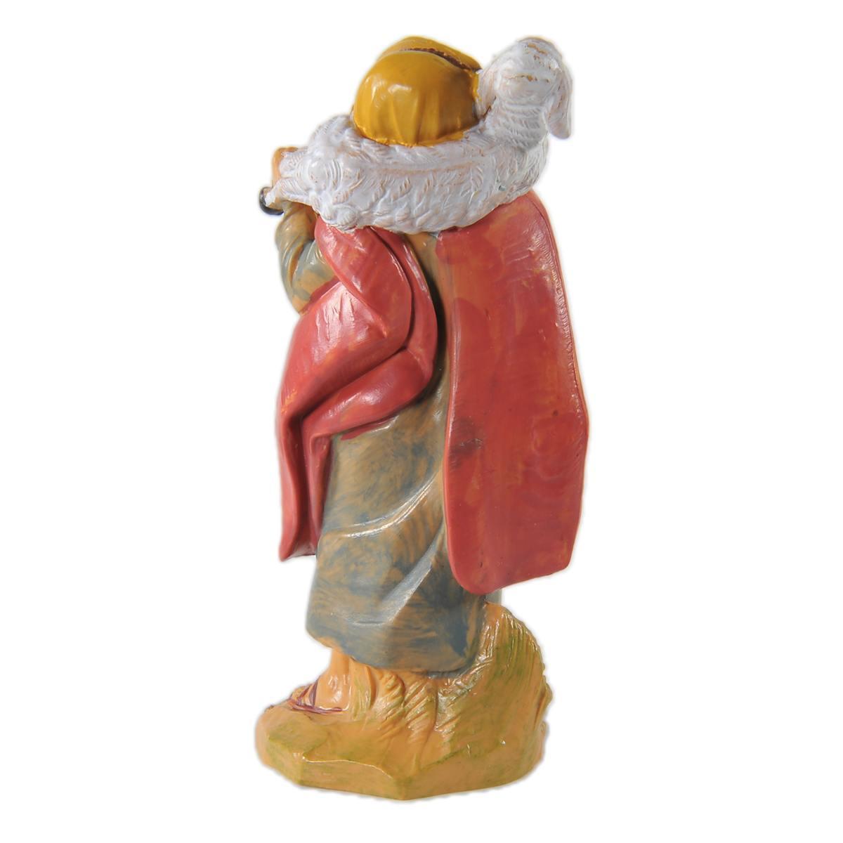 Statua presepe 9.5 cm pastore pecora in spalla