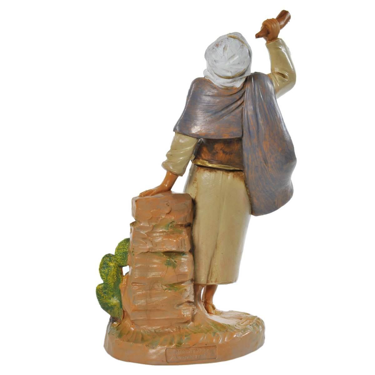Statua presepe 19 cm pastore corno