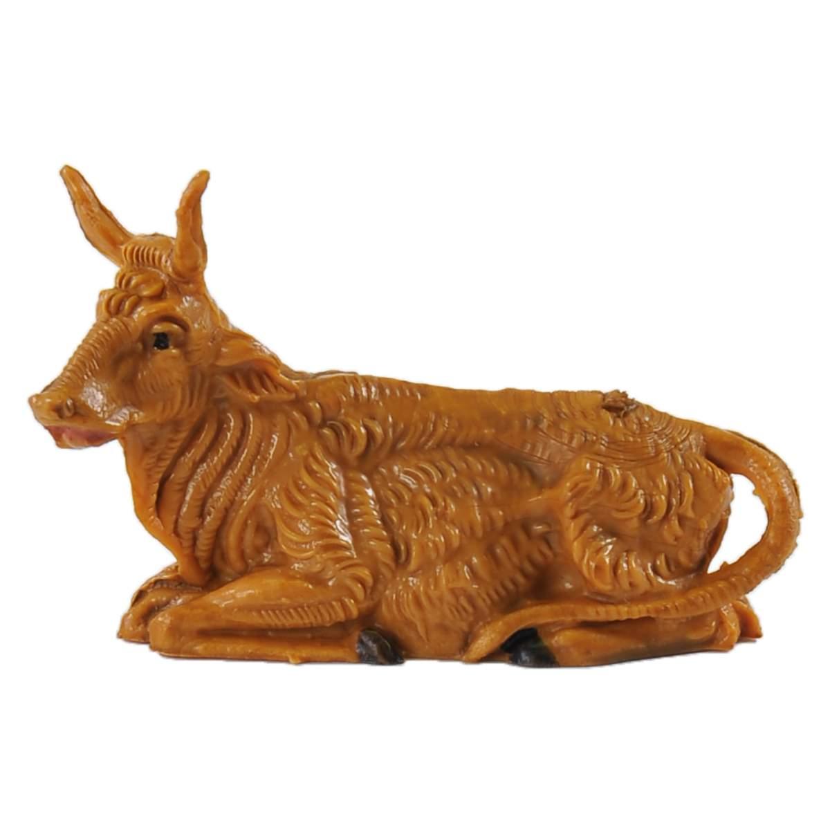 Statua presepe 4 cm bue sdraiato
