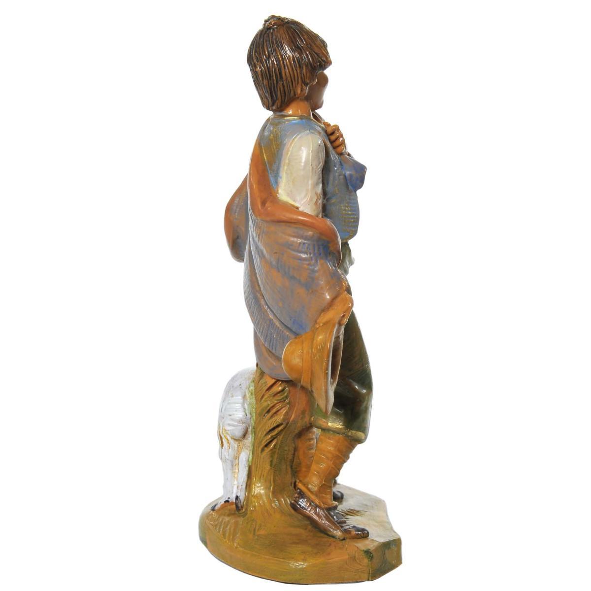 Statua presepe 12 cm pastore pecora cappello
