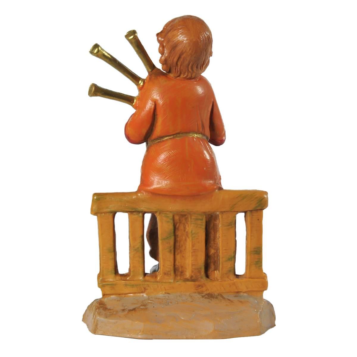 Statua presepe 12 cm pastore ragazzo zampognaro