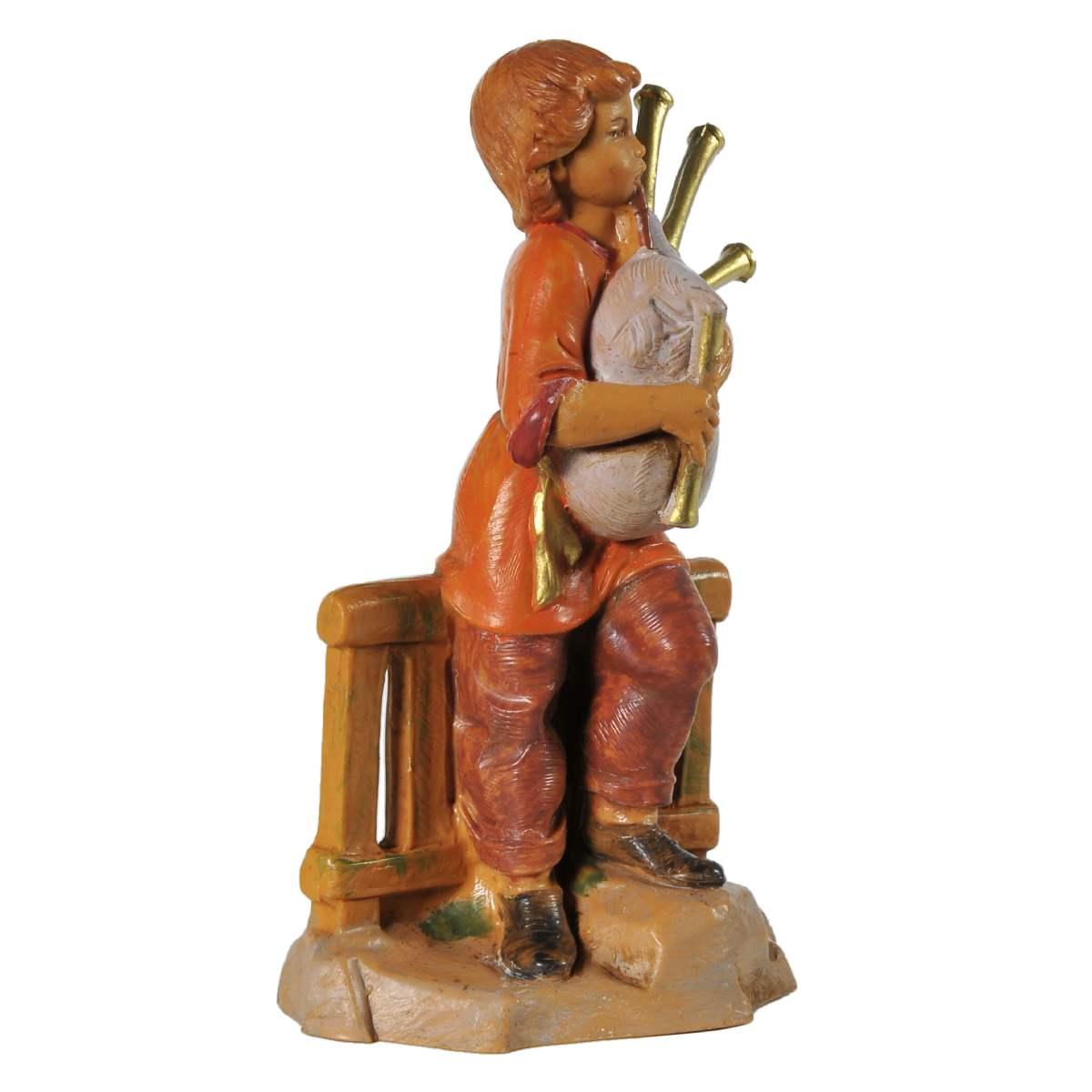 Statua presepe 12 cm pastore ragazzo zampognaro