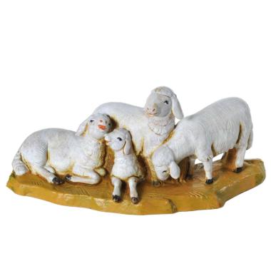 Statua presepe 12 cm gregge di pecore