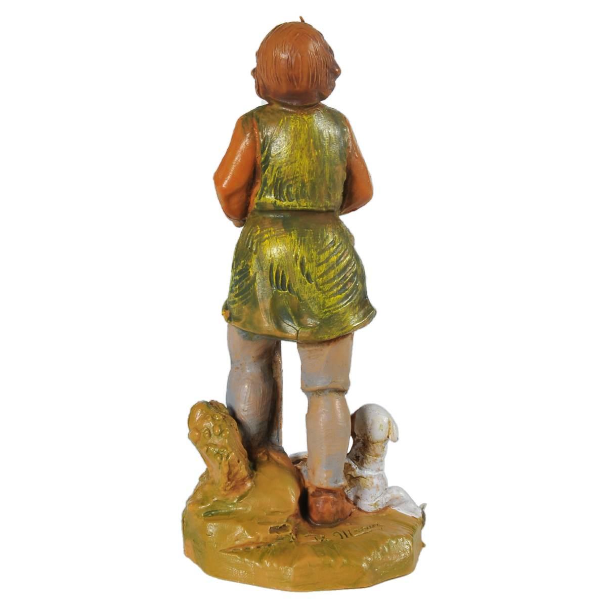 Statua presepe 9.5 cm pastore pecora seduta
