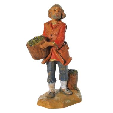 Statua presepe 12 cm venditore uva
